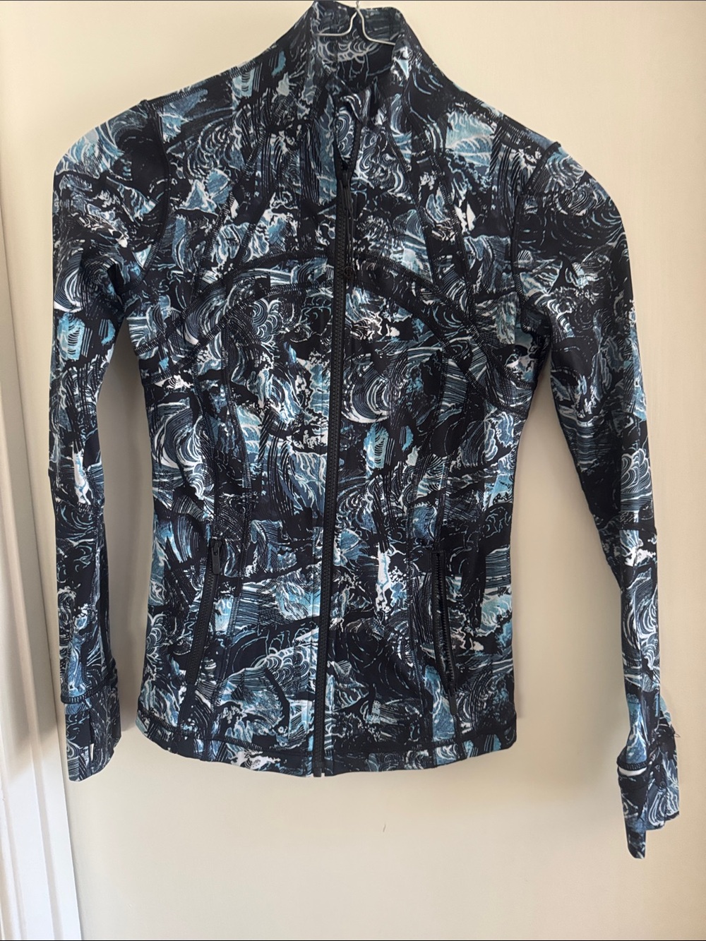 lululemon athletica Blue & Black Abstract Zip Utility Jacket